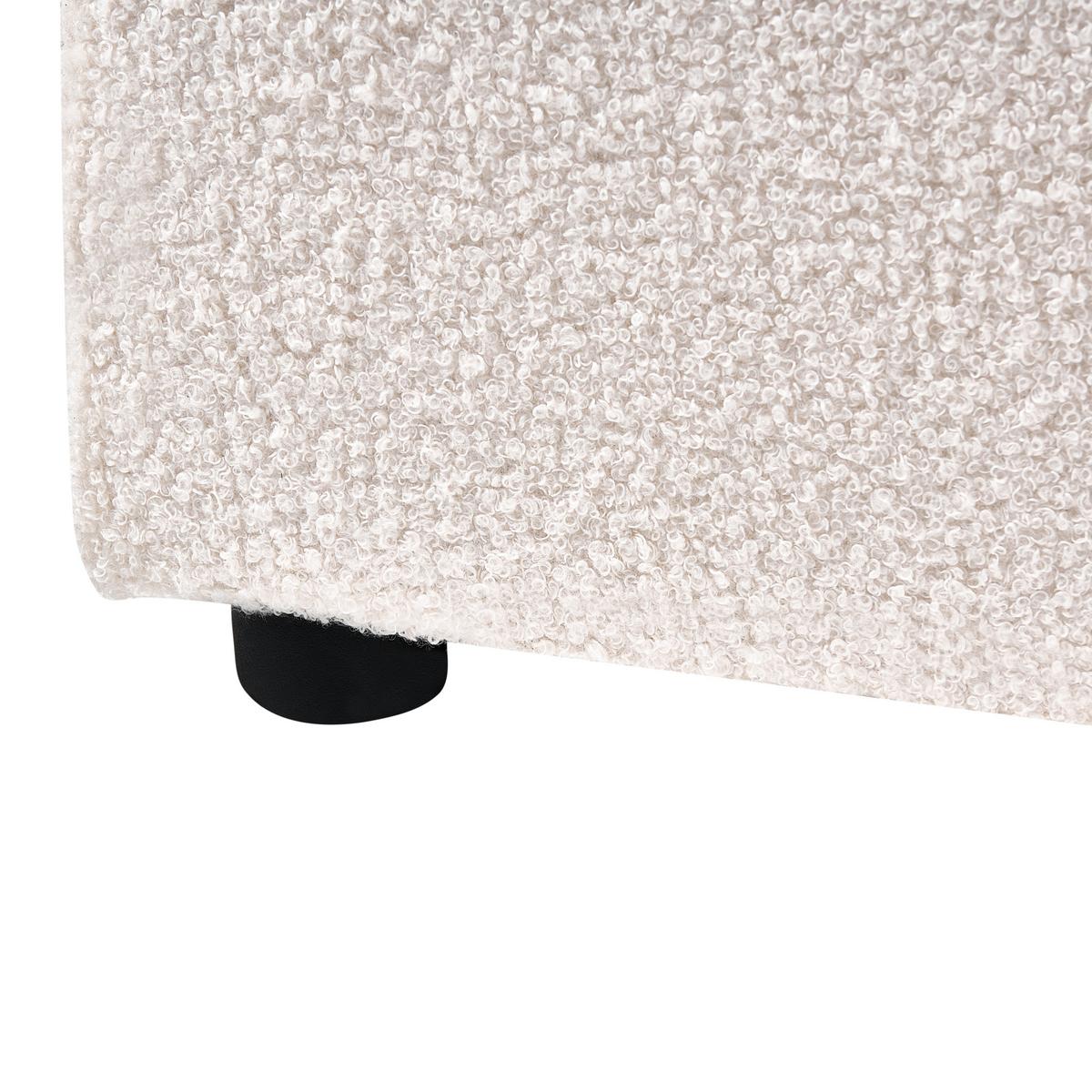 BETT mit Lattenrost 180/200 cm Bouclé Cremeweiß Lavaur - Creme, Textil (180/200cm) - Beliani