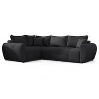 ECKSOFA L Form Malatya MAX Schwarz 246/145/80 cm stilvolle mit Schlaffunktion L - Schwarz, Kunststoff/Textil (175/235cm) - AX Living