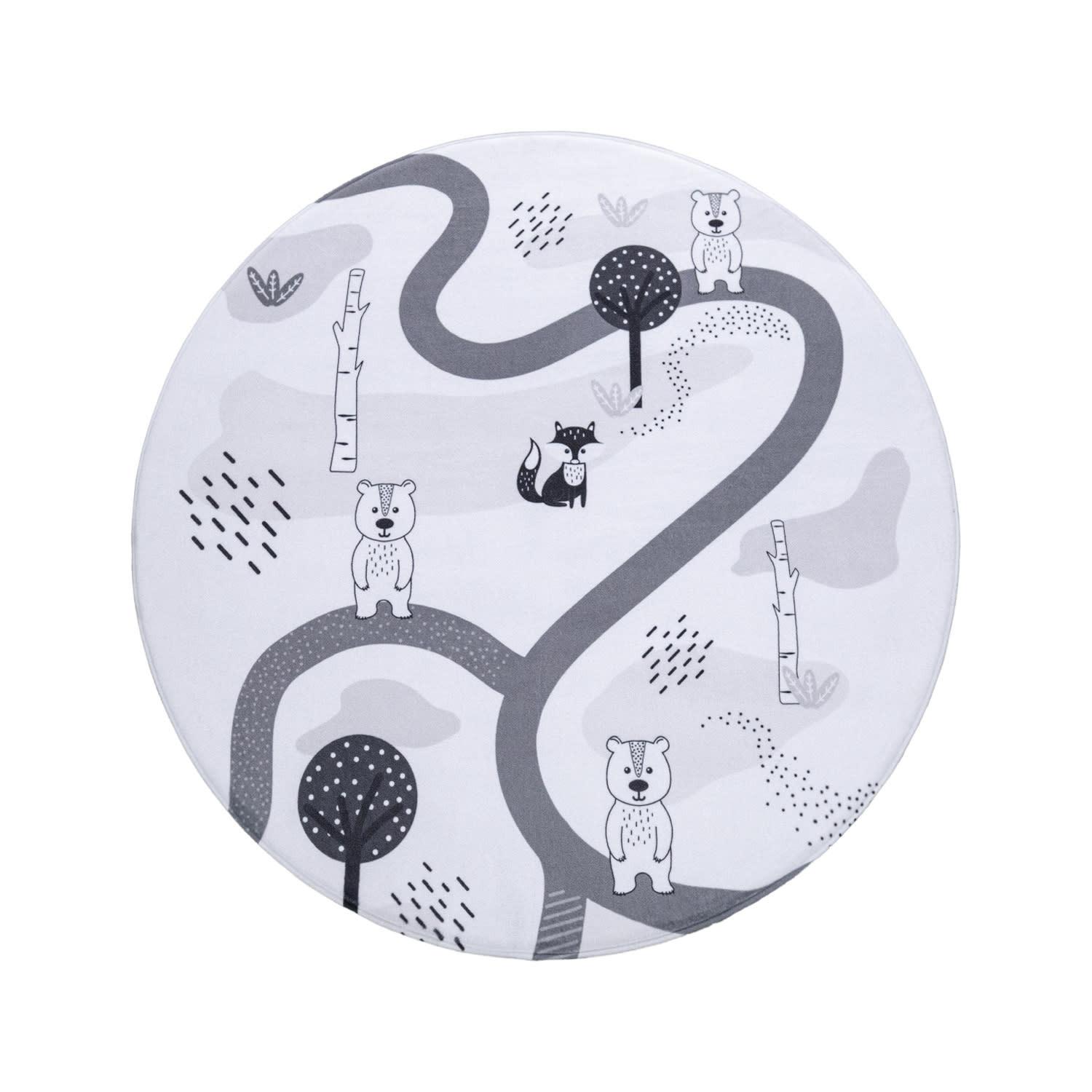 KINDERTEPPICH Waschbar, mit Reise-Motiv, Weiß, Ø 80 cm - Weiß, Textil (80/80cm) - KADIMA DESIGN
