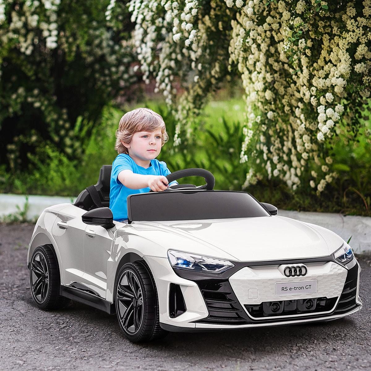 KINDER Elektroauto, Kinderauto mit 2,4G Ferbedienung, Kinderfahrzeug, Weiß - Weiß, Metall (103/58/41cm) - HOMCOM