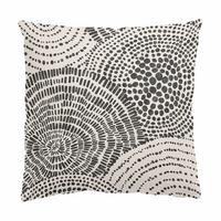 DEKOKISSEN Schwarze Kreise VI 50/50 cm - Beige, Textil (50/50/10cm) - Bilderwelten