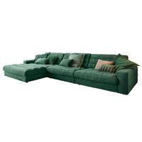 ECKSOFA XL LANA Smaragdgrün Cord - Smaragdgrün/Schwarz, Textil (416/205cm) - KAWOLA