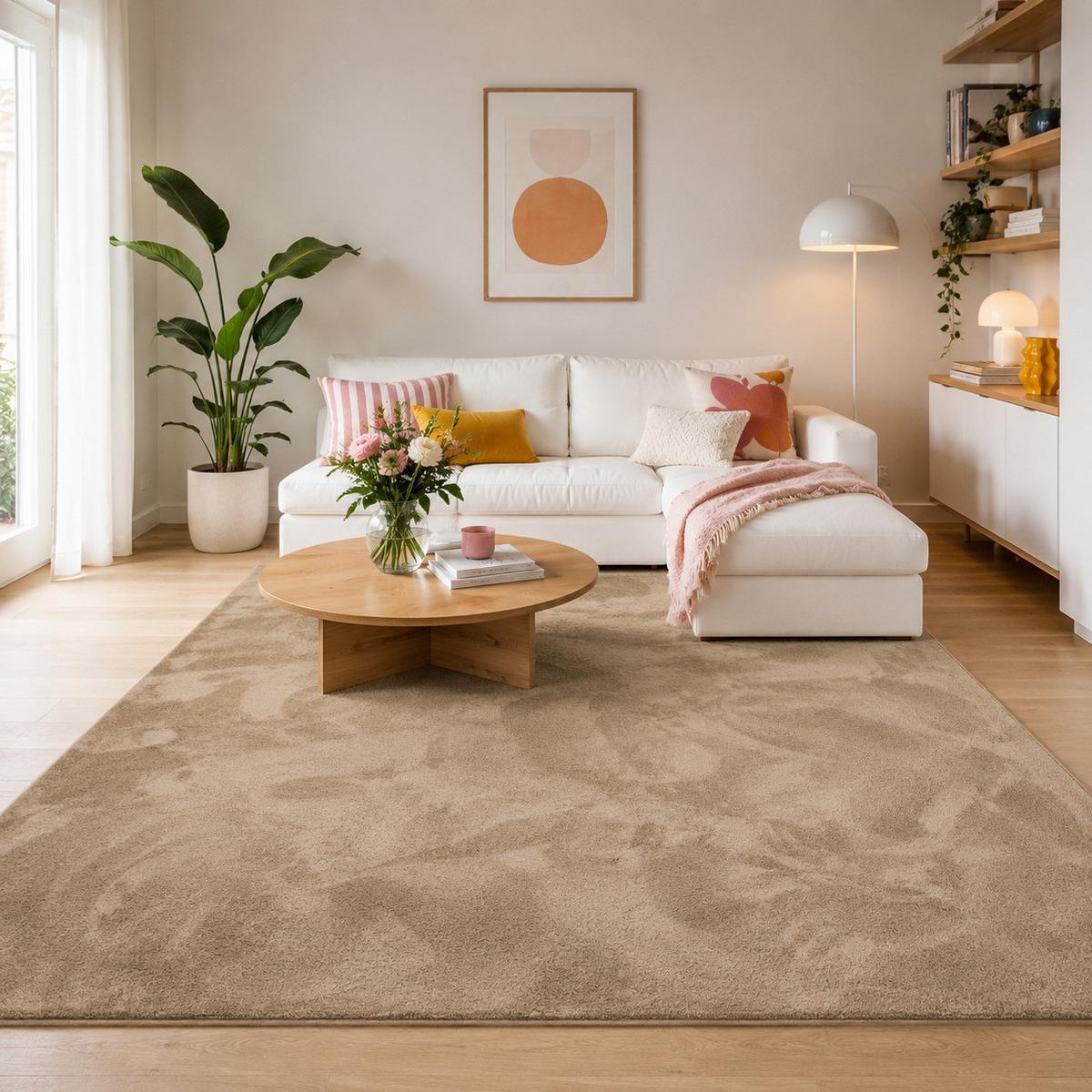 HOCHFLOR LANGFLOR TEPPICH SUPER SOFT MELIA - Taupe, Textil (80/150cm) - Pergamon