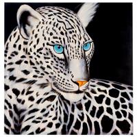 ÖLGEMÄLDE WEIßER LEOPARD HANDGEMALT Multicolor - Multicolor, Textil (100/100cm) - MCW