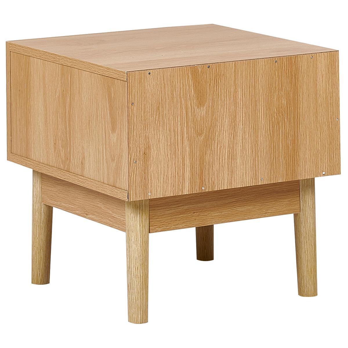 NACHTTISCH mit 1 Schublade Hellbraun Nivo - Braun, Holzwerkstoff (42/40/40cm) - Beliani