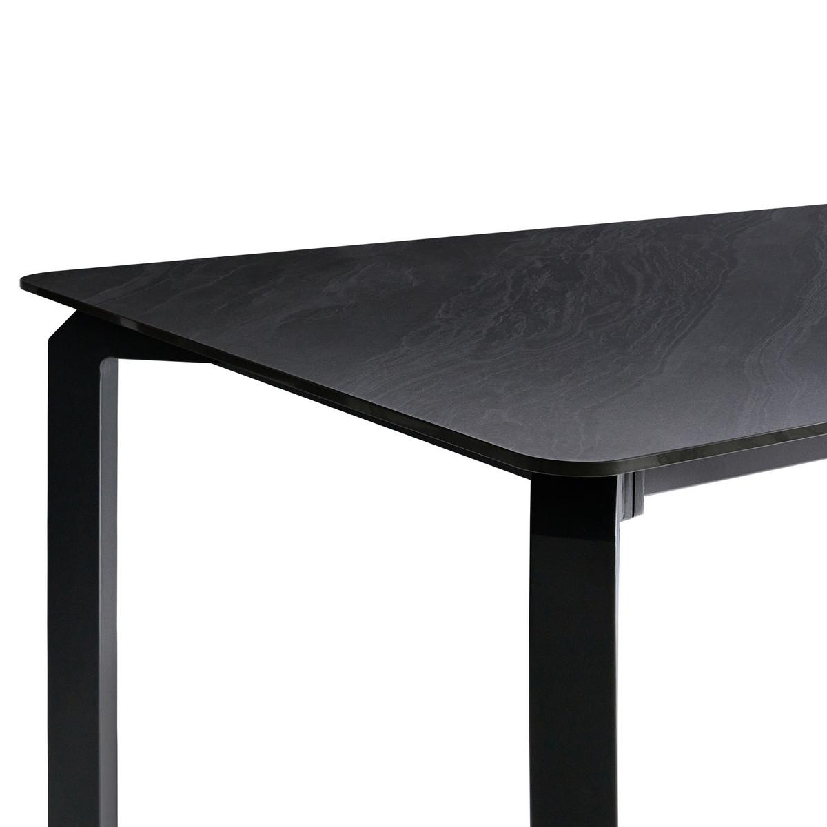 GARTENTISCH 180/90 cm Stein Schwarzer Marmor Feletto - Schwarz, Stein (180/90/76cm) - Beliani