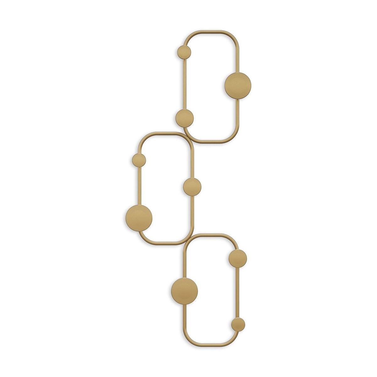 WANDGARDEROBE mit 6 abgerundeten Haken aus schwarzem Metall 28/5/70 cm - Goldfarben, Metall (5/70/7cm) - Calicosy