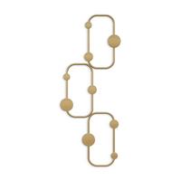 WANDGARDEROBE mit 6 abgerundeten Haken aus schwarzem Metall 28/5/70 cm - Goldfarben, Metall (5/70/7cm) - Calicosy