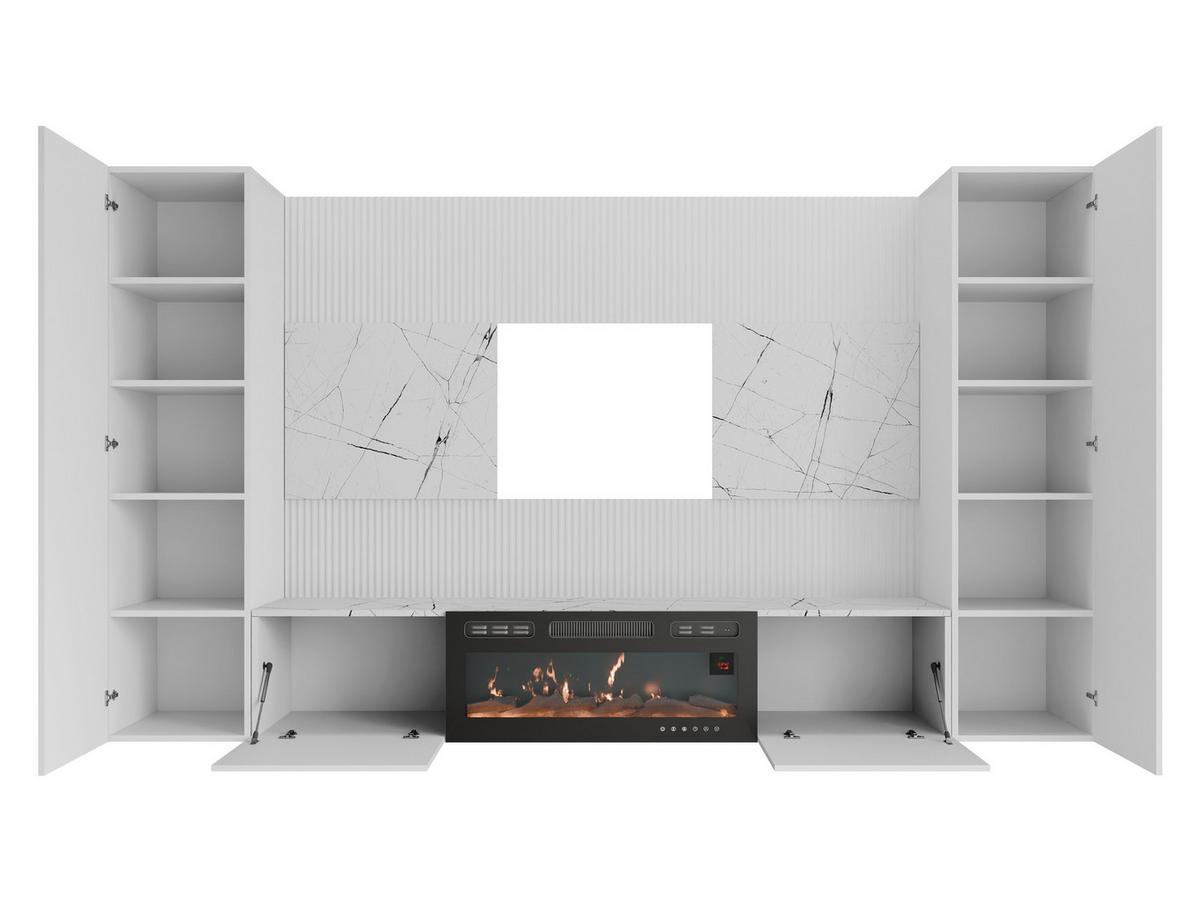 WOHNWAND Deromi V mit Kamin - Braun, Holzwerkstoff (260/150/38cm) - MIRJAN24