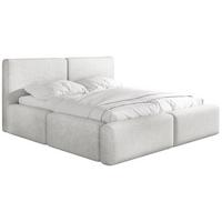 POLSTERBETT Duo mit Bettkasten, Metall-Lattenrost & hohem Kopfteil in Grau Chenille 160x200 cm - Birkefarben/Grau, Kunststoff/Textil (160/200cm) - WFL GROUP