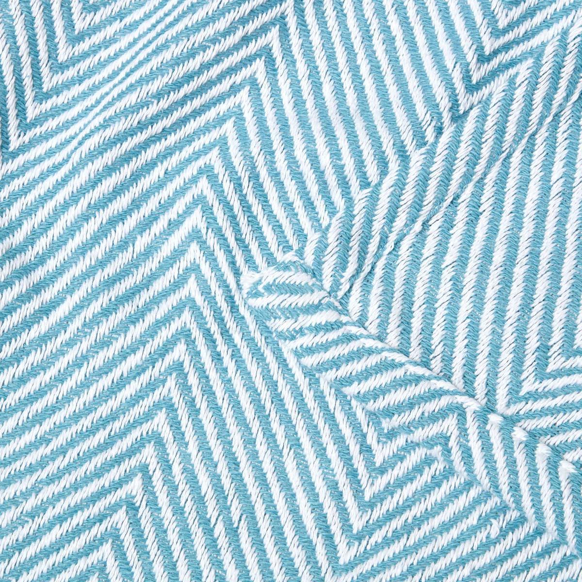 TAGESDECKE Halden 255/360 cm, Chevron-Muster 100% Baumwolle - Türkis, Textil (255/360cm) - Homescapes