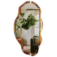 SPIEGEL 90x45 cm asymmetrisch mit Druck - Ethnische Gürtel - Transparent, Glas (45/90/0.4cm) - TULUP