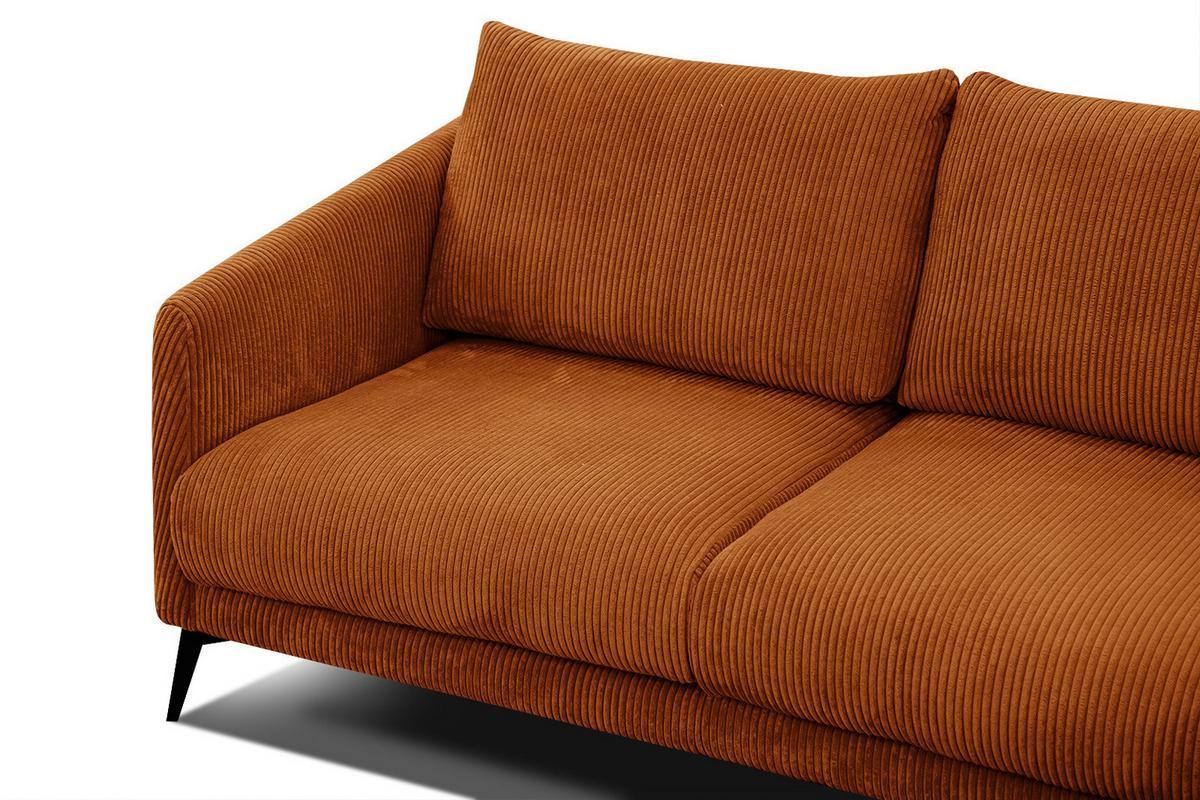 SOFA VILT 3-Sitzer, orange - Schwarz/Orange, Holzwerkstoff/Textil (202/89/94cm) - Wozimo