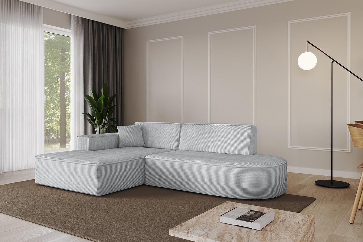 ECKSOFA Ottomane Links IREA-L1-v4 - 232x165x77 cm Grau - Grau, Holzwerkstoff/Textil (232/165cm) - ALTDECOR