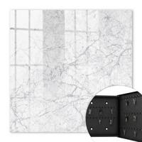 SCHLÜSSELBOX Schwarz 30x30 cm- Türöffnung nach rechts - Marmor-Eleganz - Weiß, Metall (30/30/5cm) - TULUP