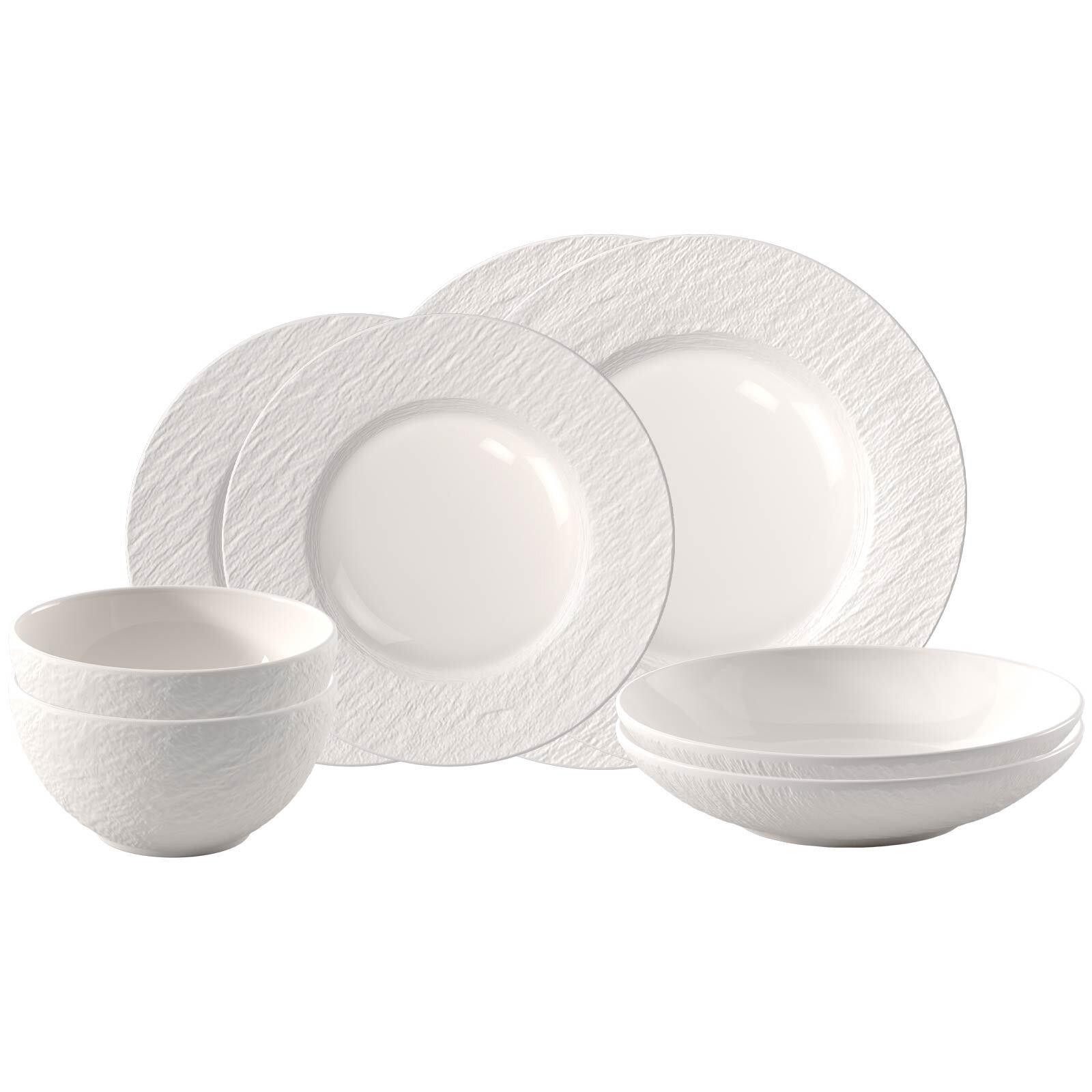 EINSTEIGER-SET Manufacture Ice weiß 8-tlg. - Weiß, Keramik (2/2/2cm) - Villeroy & Boch