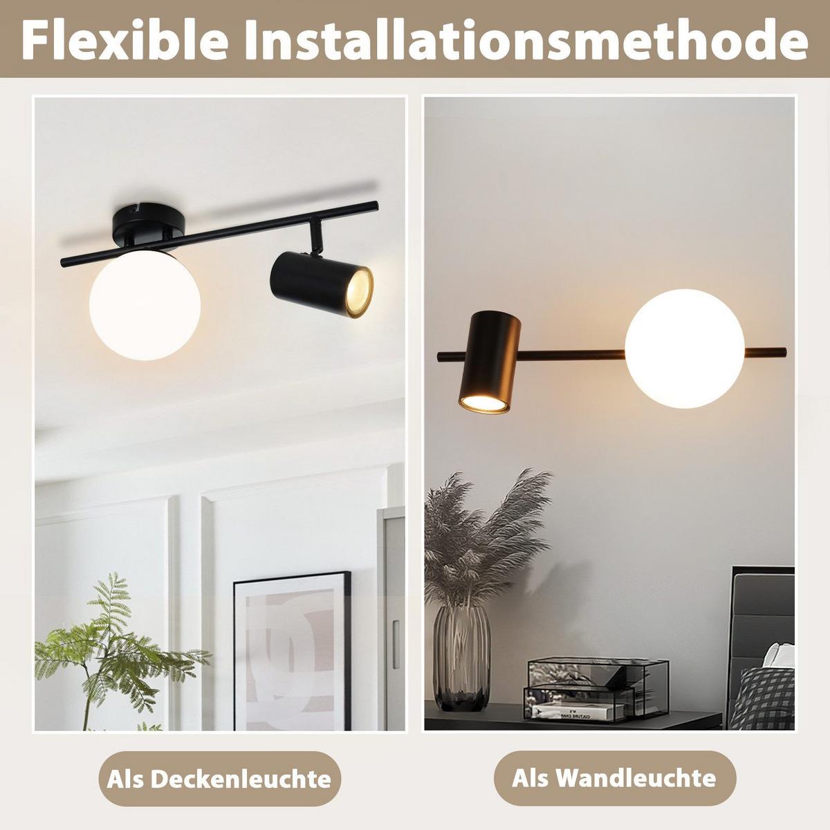 DECKENSTRAHLER Drake 1-flammig 40/18/13.5cm - Schwarz, Metall (40/18/13.5cm) - Nettlife