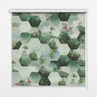 INNENROLLO - Fensterrollo - Rollo - 100x100 cm - Grüne Sechsecke - Grün, Kunststoff (100/100/0.5cm) - TULUP