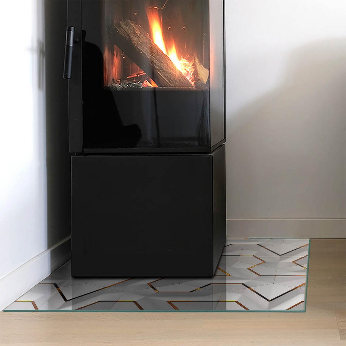 GLASPLATTE für Kamin 60x60 cm - Weiß, Glas (60/60/0.4cm) - TULUP