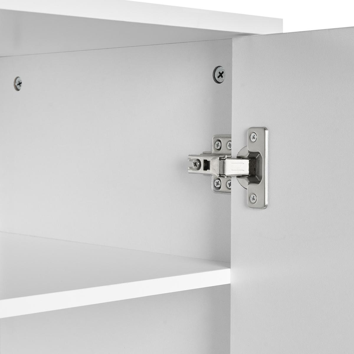 SCHUHSCHRANK Weiß Canberra - Weiß, Holzwerkstoff (43/170/40cm) - Beliani