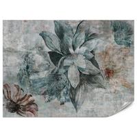 FOTOTAPETE für Schlafzimmer Aquarellblumen Beton Natur Pflanzen 300x210 - Grau, Papier (300/210cm) - Muralo