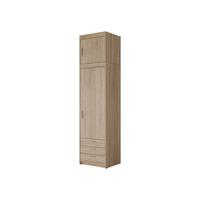 KLEIDERSCHRANK Elena 1D3S + Schrankaufsatz - Silberfarben/Sonoma Eiche, Holzwerkstoff/Kunststoff (60/246/53cm) - MIRJAN24