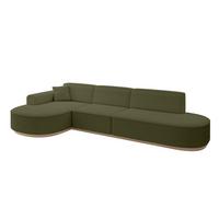ECKSOFA Ottomane Links MARI-L2-v1 - 328x171x83 cm Grün Bouclé - Grün, Holzwerkstoff/Textil (328/171cm) - ALTDECOR