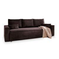 BETTSOFA ALATRI Braun Velours-Stoff mit Schlaffunktion - Braun, Textil (230/85/87cm) - MASSENO