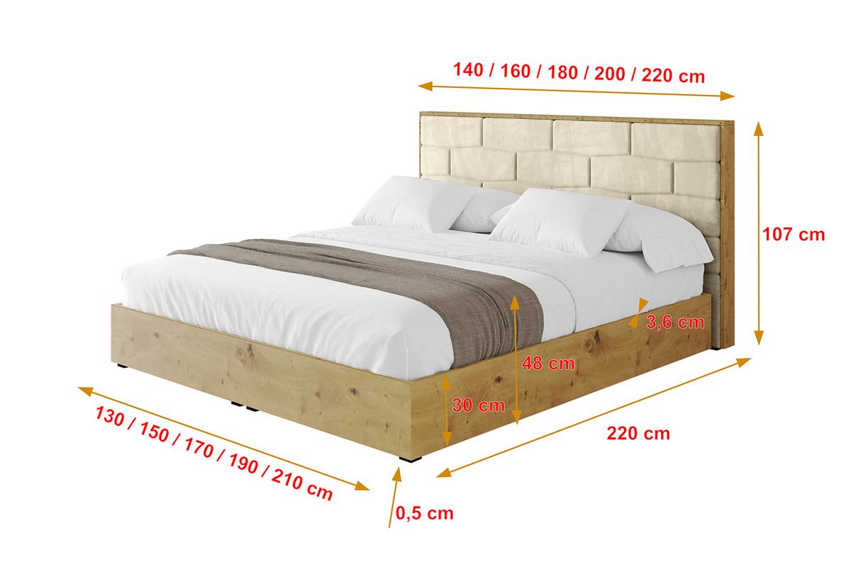 POLSTERBETT mit Bettkasten und Lattenrost, Boxbett ohne Matratze - ENZO8 180x200 Beige - Ecru, Holzwerkstoff/Textil (180/200cm) - ALTDECOR