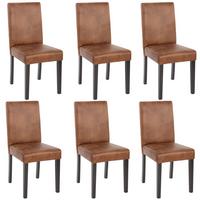 ESSZIMMERSTUHL TEXTIL Braun 6er-Set - Braun, Textil (43/90/56cm) - MCW