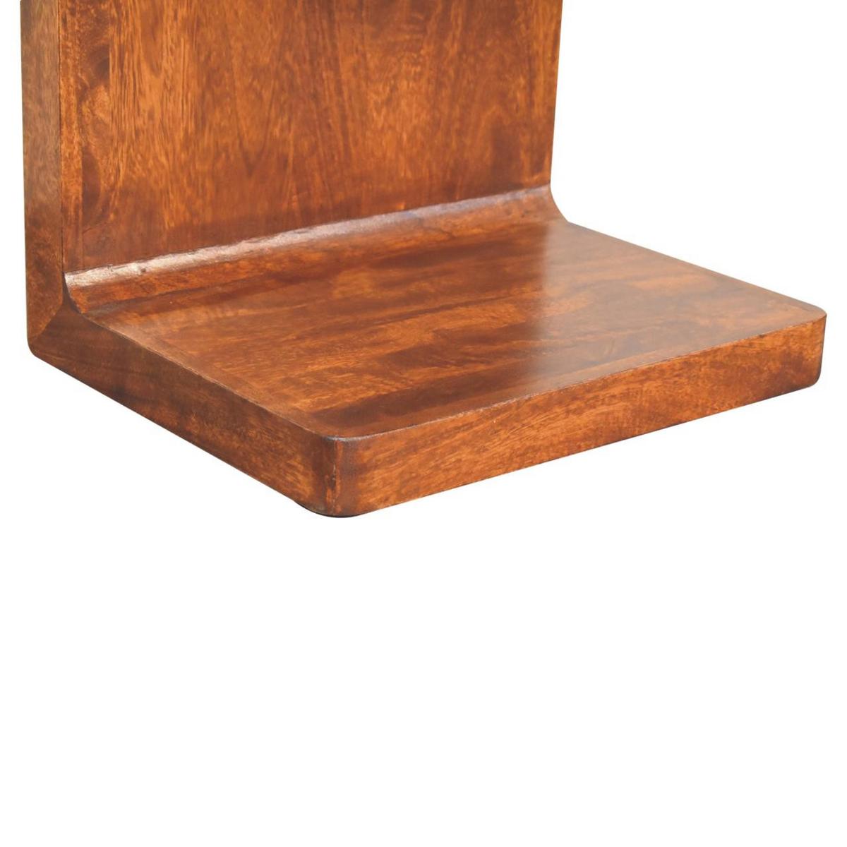 NACHTKASTEN Kastanie T-Stange Abgerundet, 1 Schublade und Offener Bereich, Dunkelbraun - Dunkelbraun/Messingfarben, Holz/Metall (45/55/35cm) - Artisan Furniture