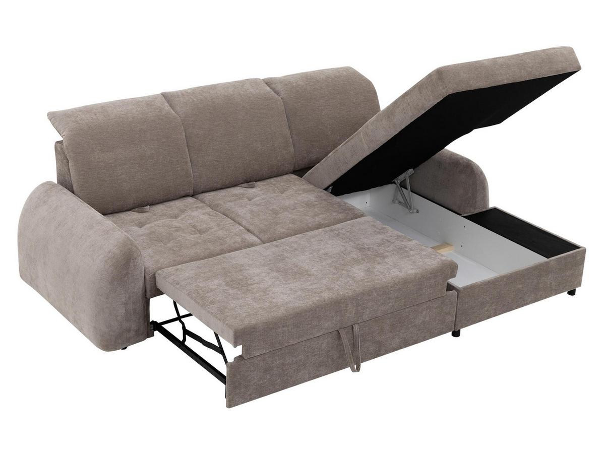 ECKSCHLAFSOFA Soreno, Seite: Links - Hellgrau/Schwarz, Holz/Kunststoff (255/176cm) - MIRJAN24