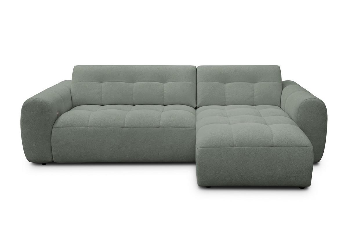 ECKSOFA LUMERO 4-Sitzer RECHTS, olive - Schwarz/Olivgrün, Holz/Textil (275/166cm) - Courtois Laville