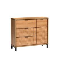 KOMMODE CARINI 117,5/90/40,6cm mit 3 Schubladen 1 Türen Eichefarben - Eichefarben, Holzwerkstoff (117.5/90/40.6cm) - MASSENO