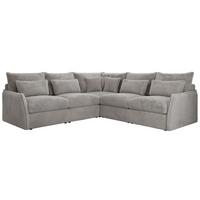 ECKSOFA VERSO L Hellgrau Plüsch - Hellgrau/Schwarz, Kunststoff/Textil (270/270cm) - MKS