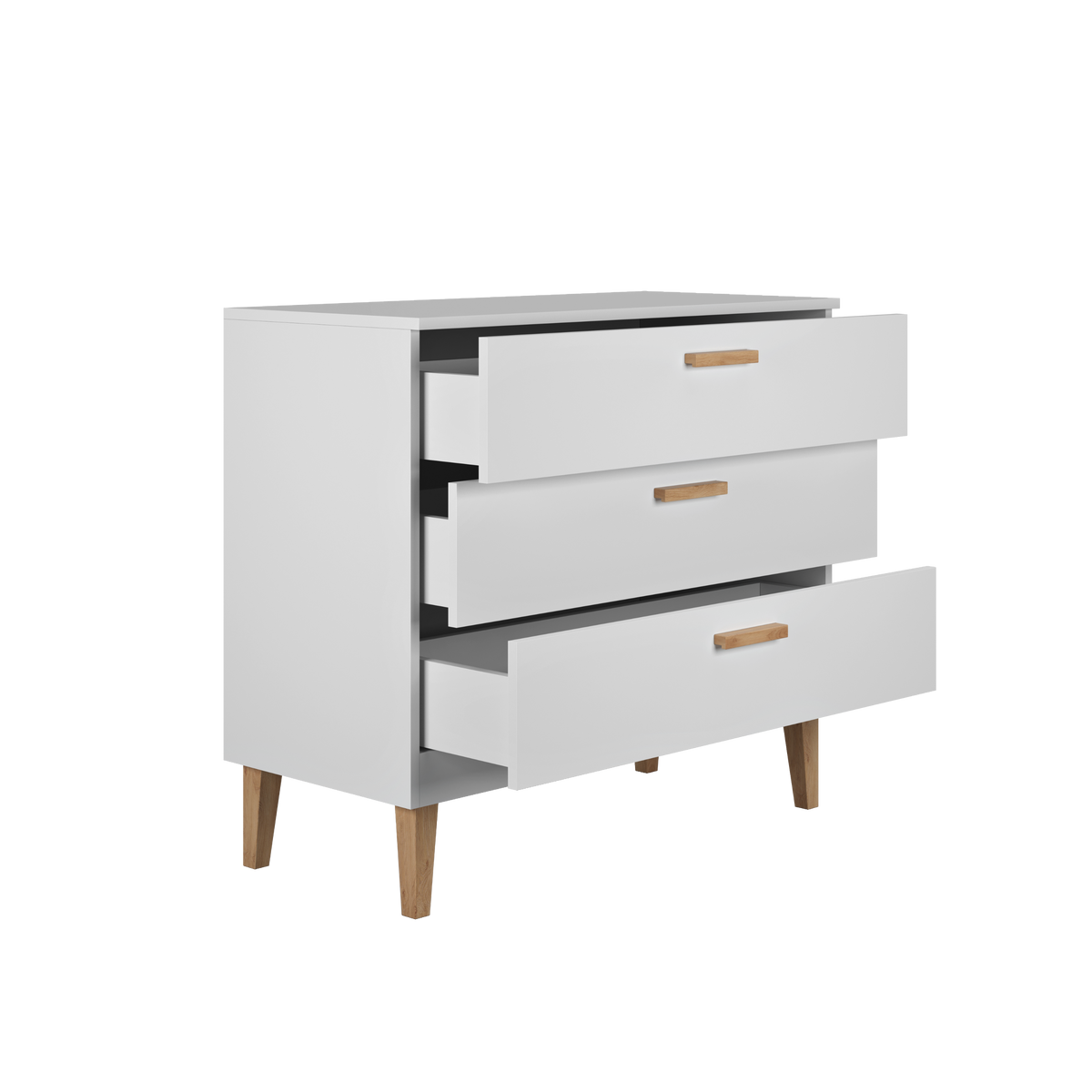 KOMMODE KUBI Weiß Weiß 100/90/47 - Weiß, Holzwerkstoff (100/90/47cm) - RAUMHIRSCH FURNITURE