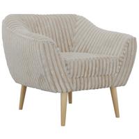 SESSEL PIRS - Beige Cord - Holzbeine - Beige/Buchefarben, Holzwerkstoff/Textil (80/75/74cm) - MKS