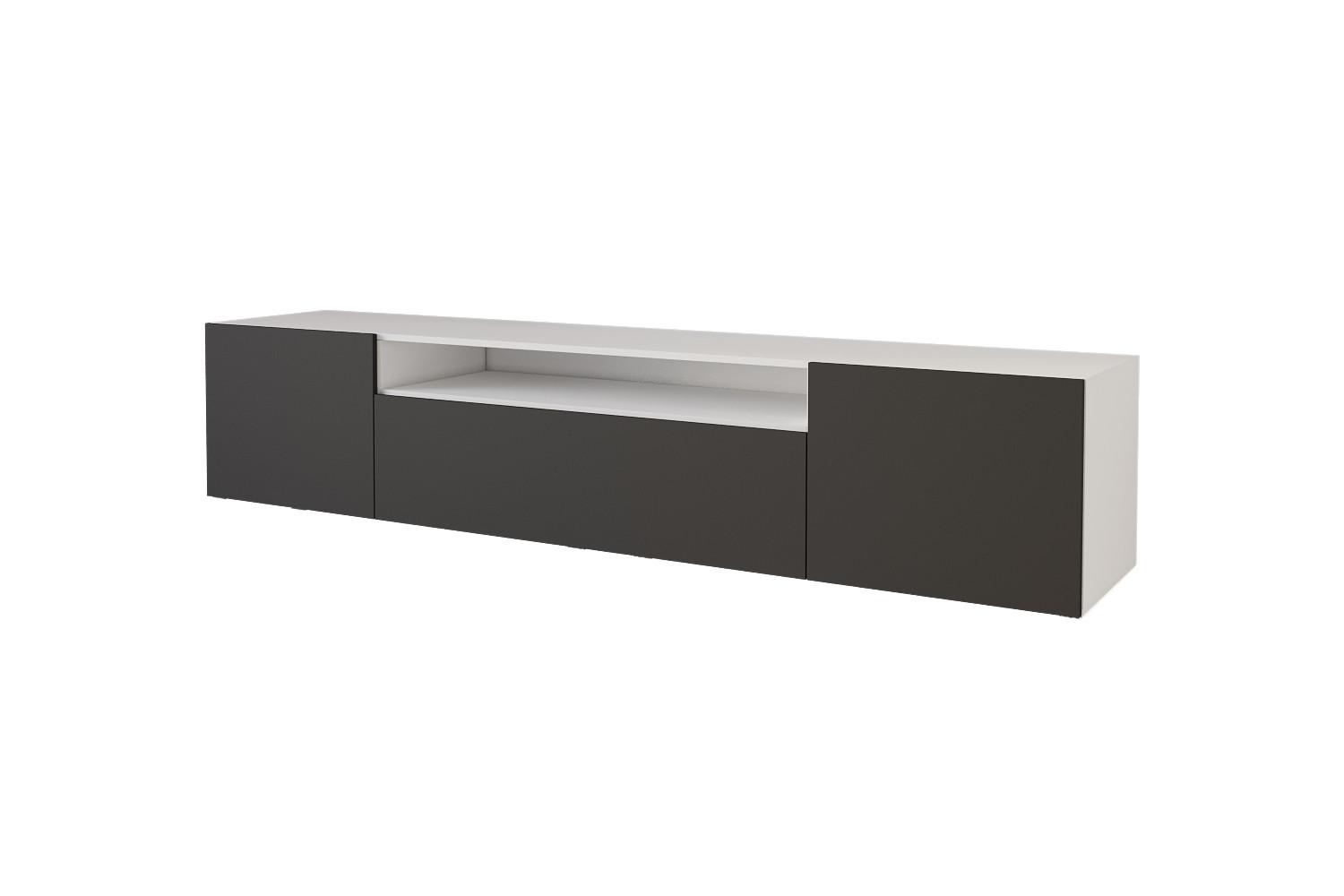 LOWBOARD ELIO-W 200x40x41 cm - Weiß / Schwarz - Weiß, Holzwerkstoff (200/40/41cm) - ALTDECOR