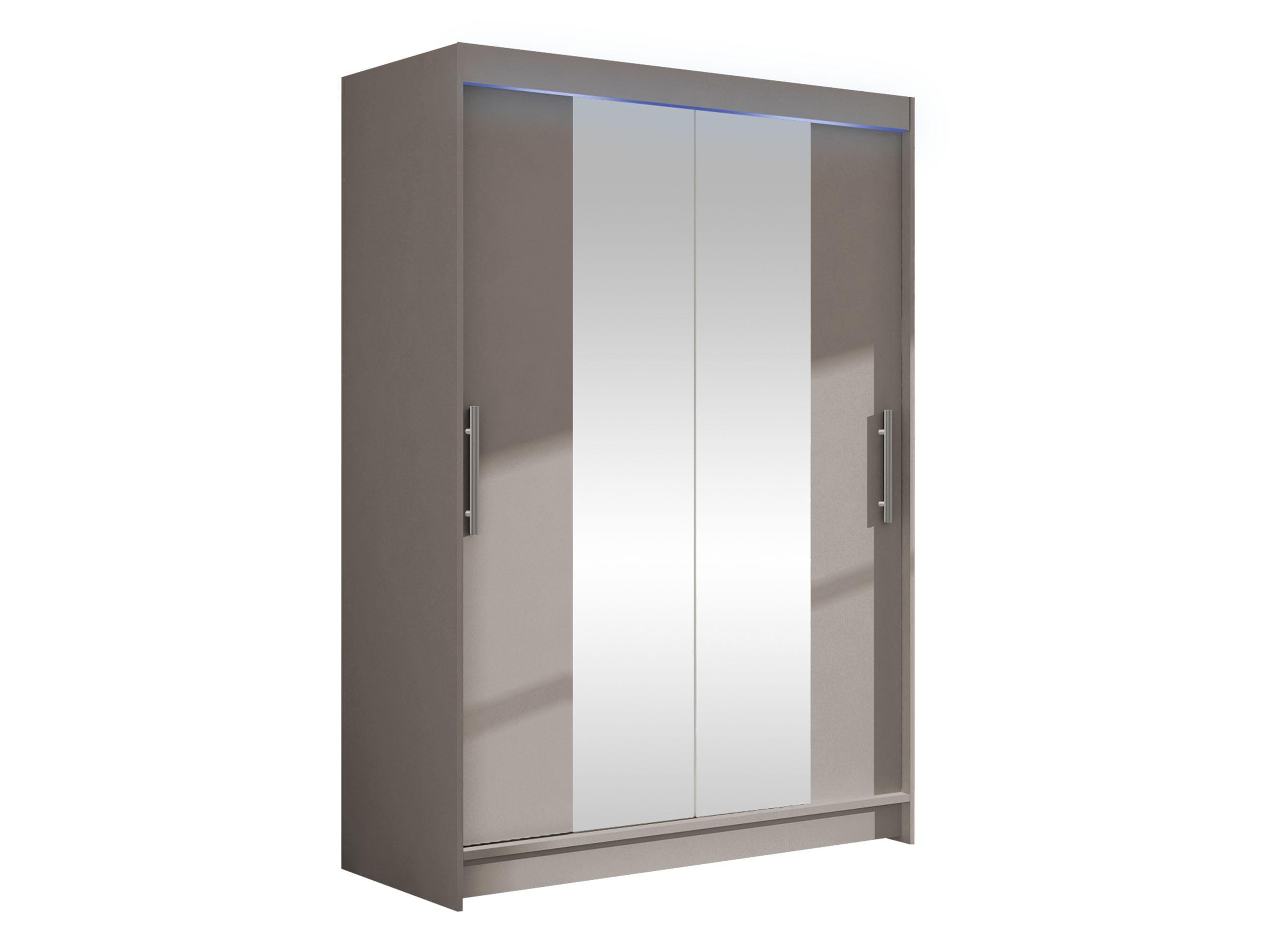 KLEIDERSCHRANK Miami II, mit RGB LED Beleuchtung - Kaschmir/Silberfarben, Holzwerkstoff/Kunststoff (120/200/58cm) - MIRJAN24