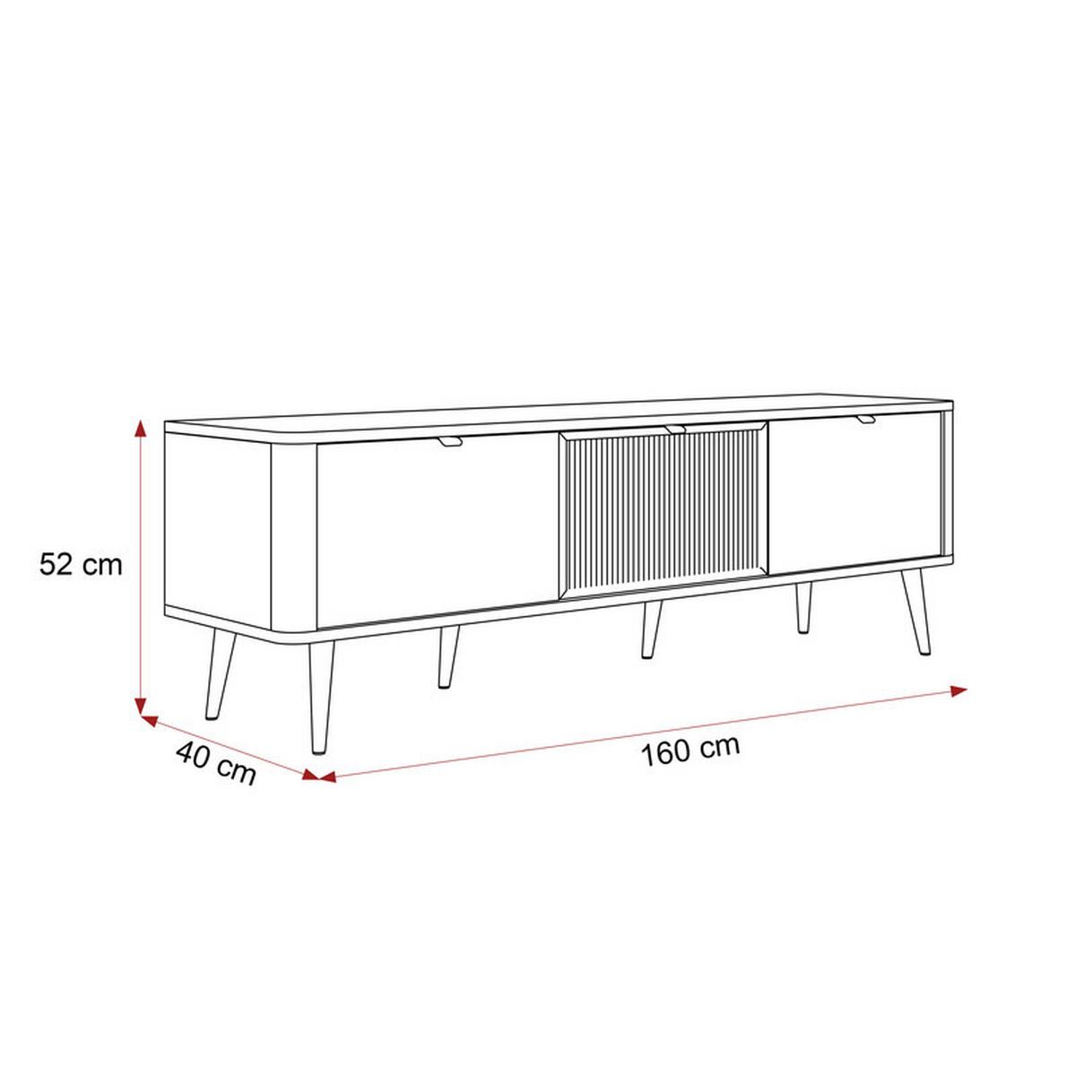 TV-LOWBOARD NAVANI stehend, 160 cm Kaschmir/Grau - Schwarz/Grau, Holzwerkstoff/Metall (160/52/40cm) - Idohome