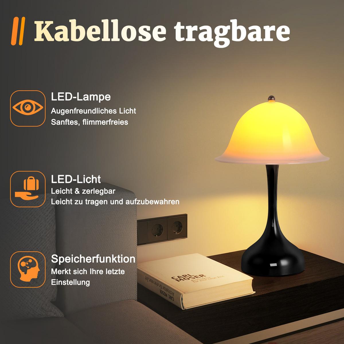 LED-TISCHLEUCHTE BRÜHL Ⅲ 25/9/16 cm - Schwarz, Metall (25/9/16cm) - Nettlife