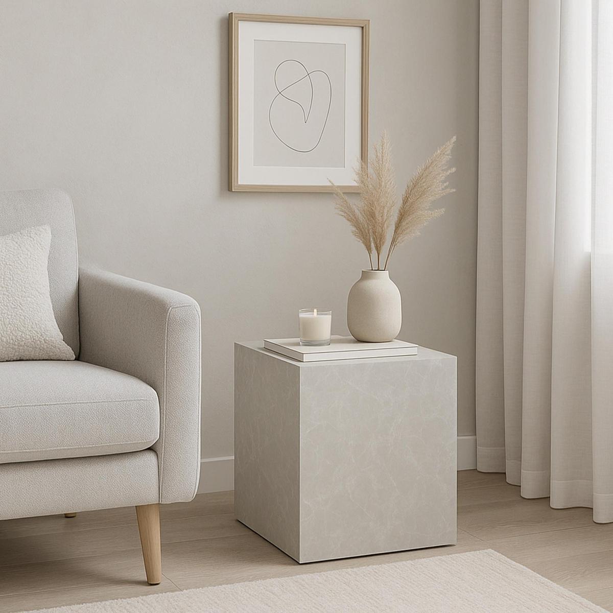 BEISTELLTISCH Ellelu - Taupe, Holzwerkstoff (40/40/45cm) - [en.casa]