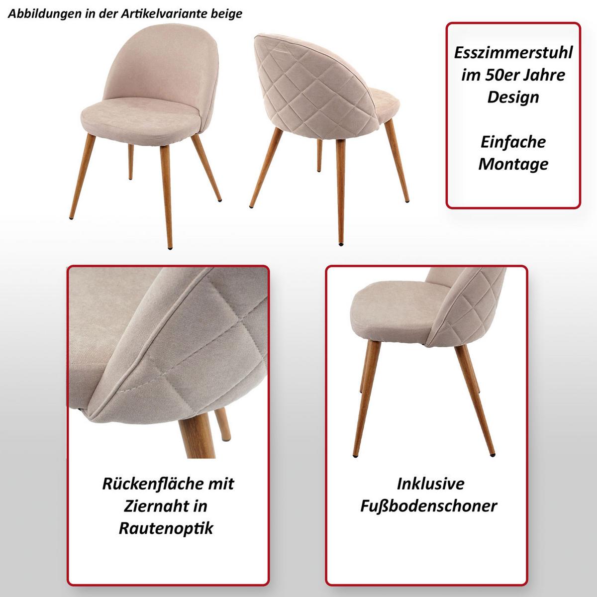ESSZIMMERSTUHL Hellgrau 6er-Set - Hellgrau, Textil (48/77/46cm) - MCW