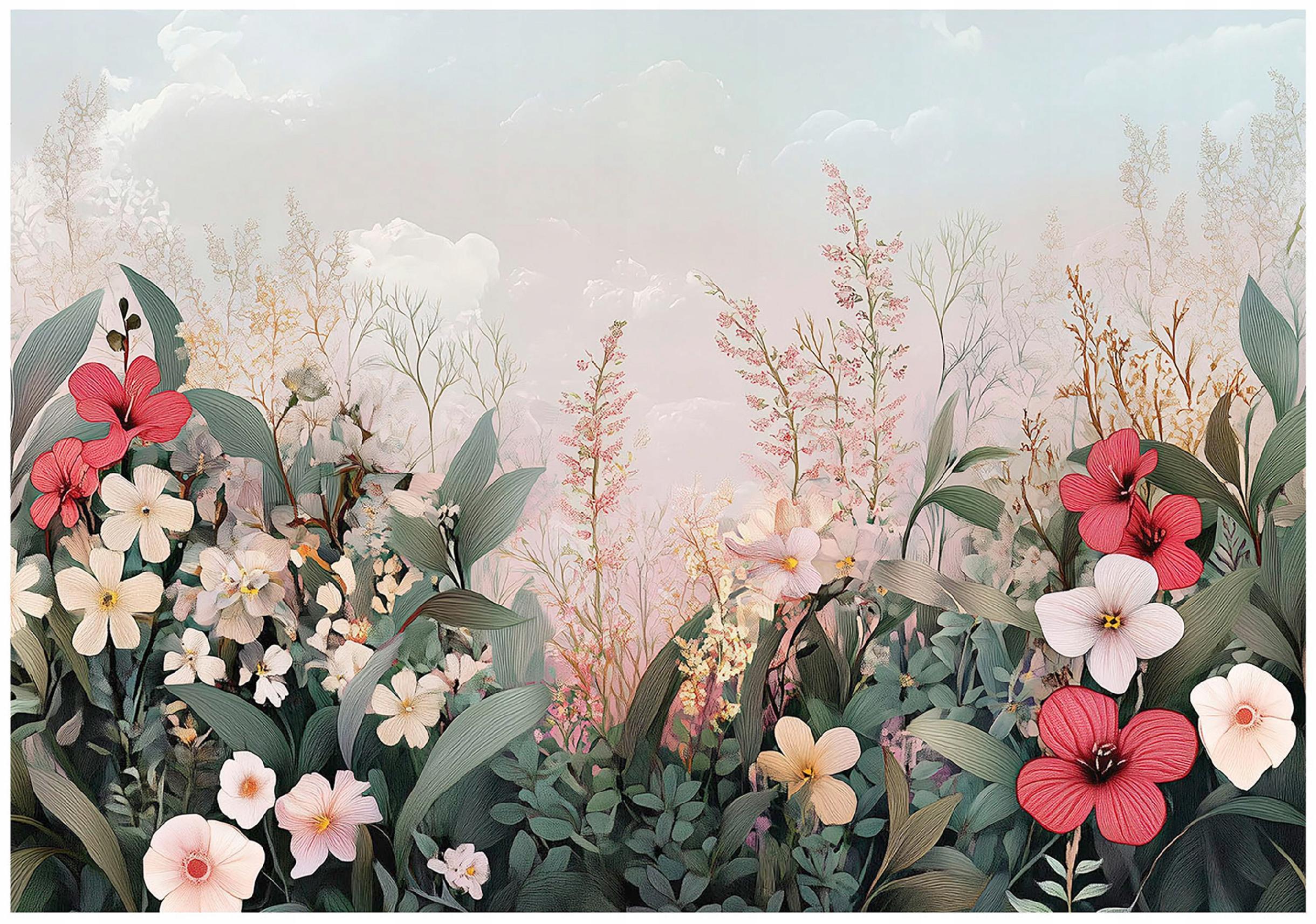 FOTOTAPETE Blumenwiese Schlafzimmer 200x140 - Multicolor, Papier (200/140cm) - Wallarena