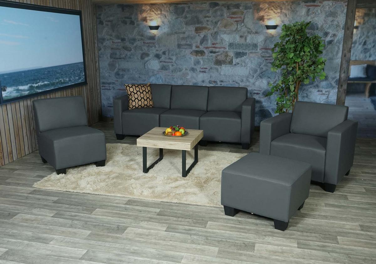 COUCH-GARNITUR Grau - Dunkelgrau/Grau, Textil (193/76/72cm) - MCW