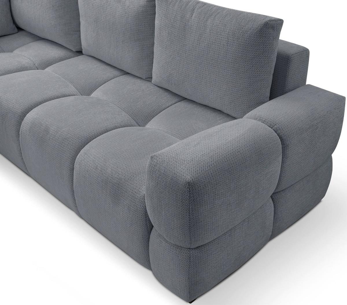 ECKSOFA Taremi mit Chenillebezug Dunkelgrau, beidseitig - Dunkelgrau/Schwarz, Textil (267/185cm) - Selsey