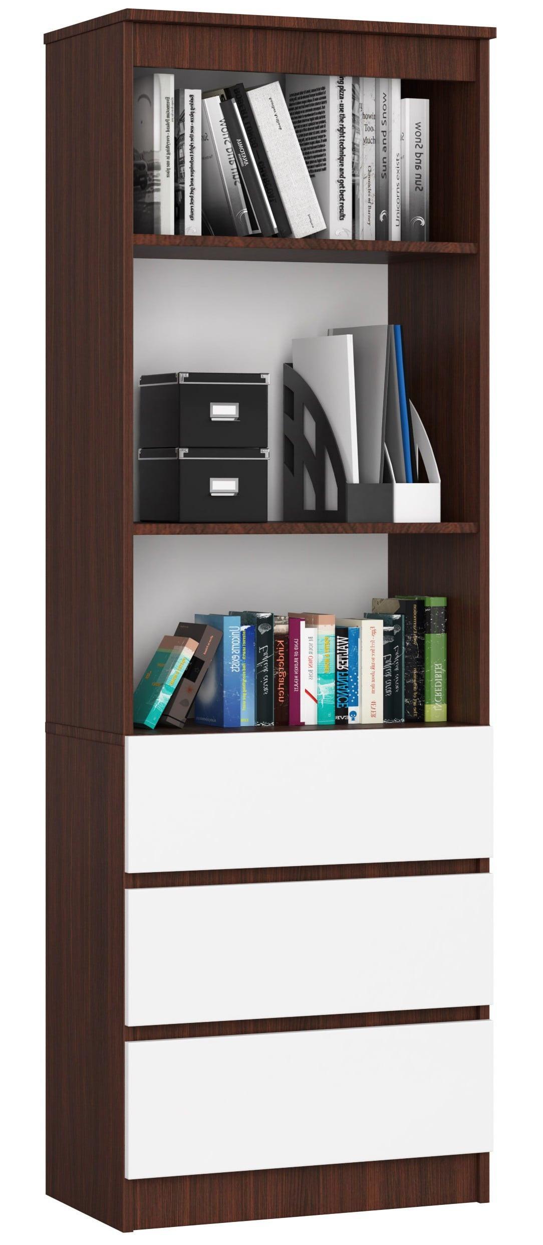 STANDREGAL Dunkelbraun, Weiß 180/60/35 - Dunkelbraun/Weiß, Holzwerkstoff (60/180/35cm) - RAUMHIRSCH FURNITURE