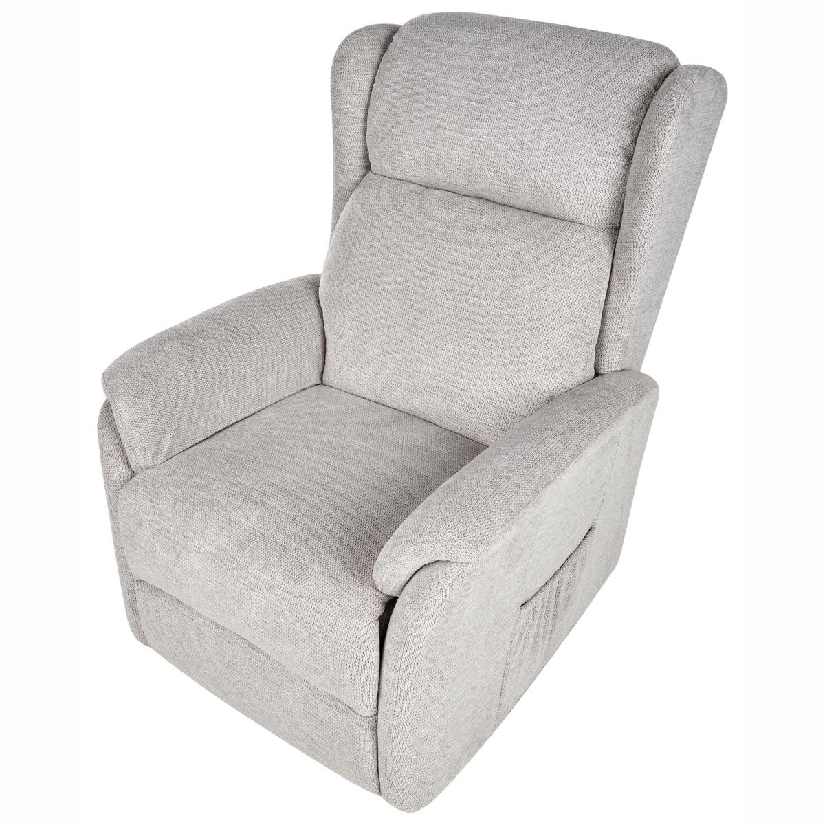 ELEKTRISCHER-FERNSEHSESSEL mit Fußstütze Stoff Hellgrau Elegy - Hellgrau, Textil (72/86/80cm) - Beliani