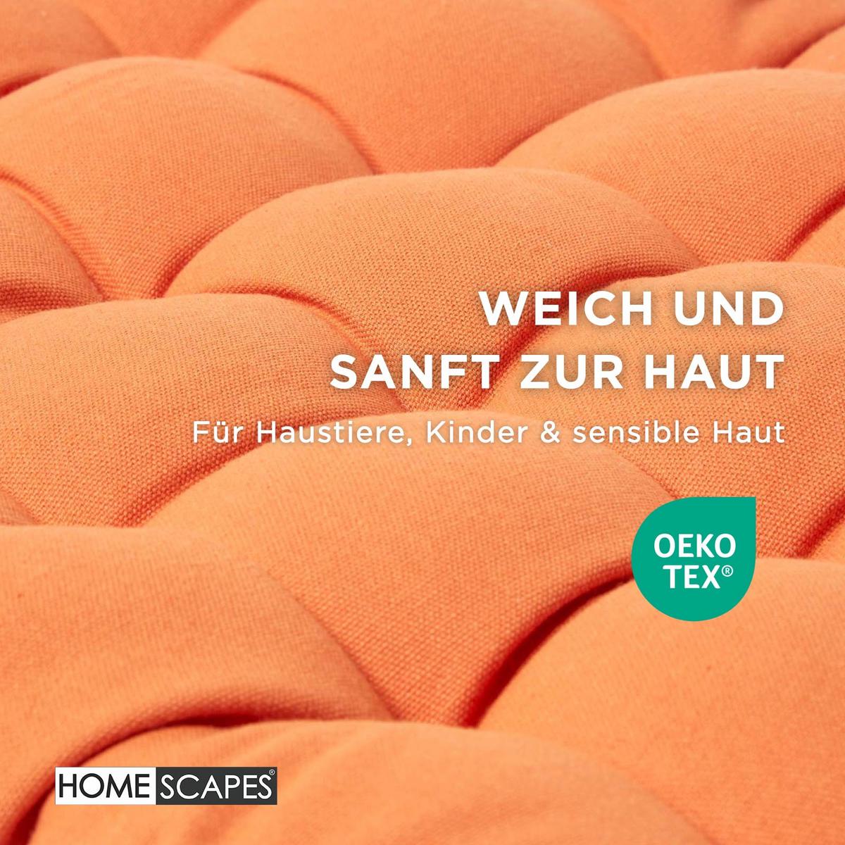 BANKAUFLAGE 3-Sitzer orange 143/48/5 cm - Orange, Textil (143/48/5cm) - Homescapes