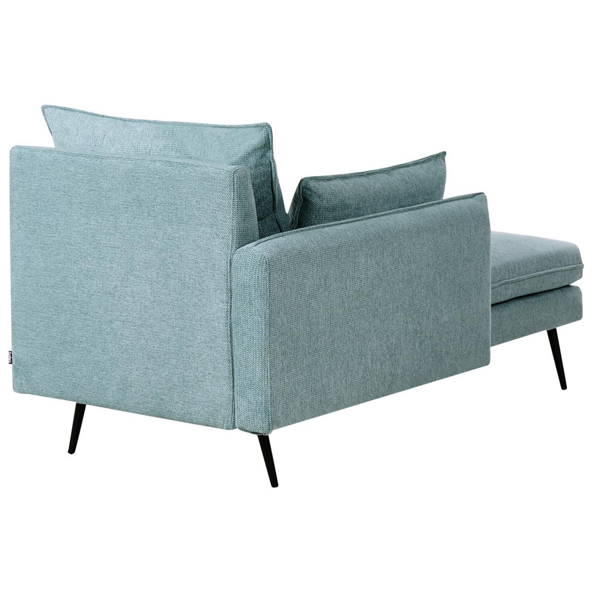 CHAISELONGUE-RECHTSSEITIGE Stoff Hellblau Yerres - Blau/Schwarz, Textil (168/79/87cm) - Beliani